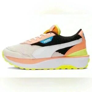 Puma Cruise Rider Play Bold Women's Sneakers Peach Black Yellow Size 8.5